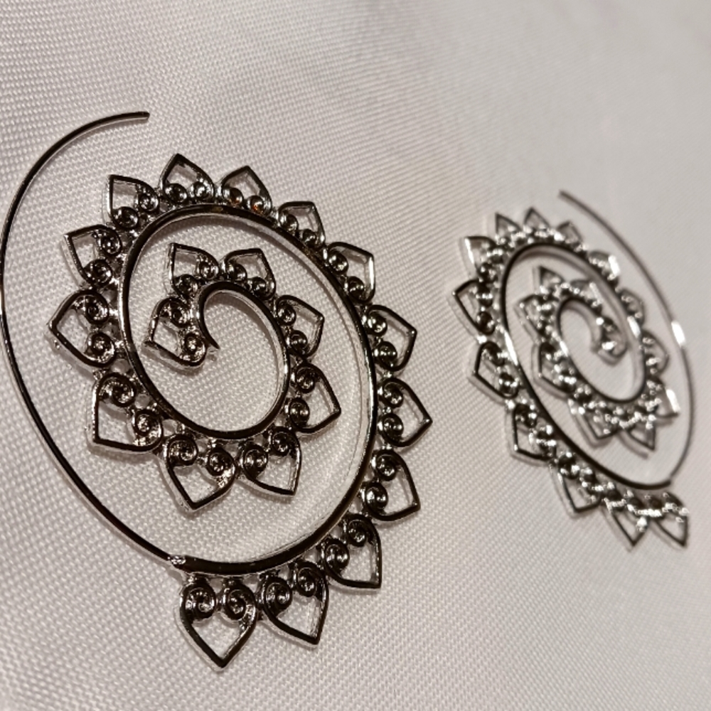Boho Large Spiral Earrings